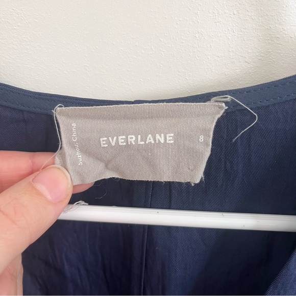 Everlane The Japanese GoWeave Light V-Neck Dress in navy blue Women’s 8 - Picture 6 of 8